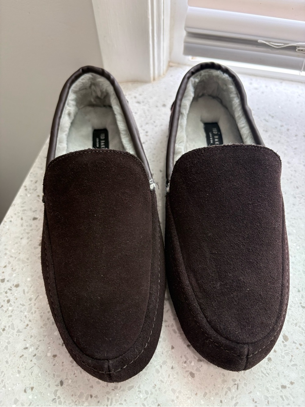 NWOT or Box Mens Ted Baker Suede Valant Moccasin Slippers Size US 7